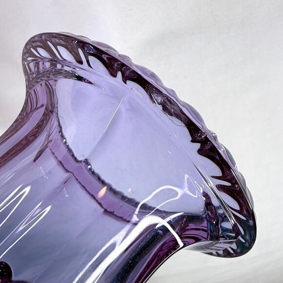 Vintage Friedrich Kristall Germany Lead Crystal Purple Vase - Picture 7 of 8